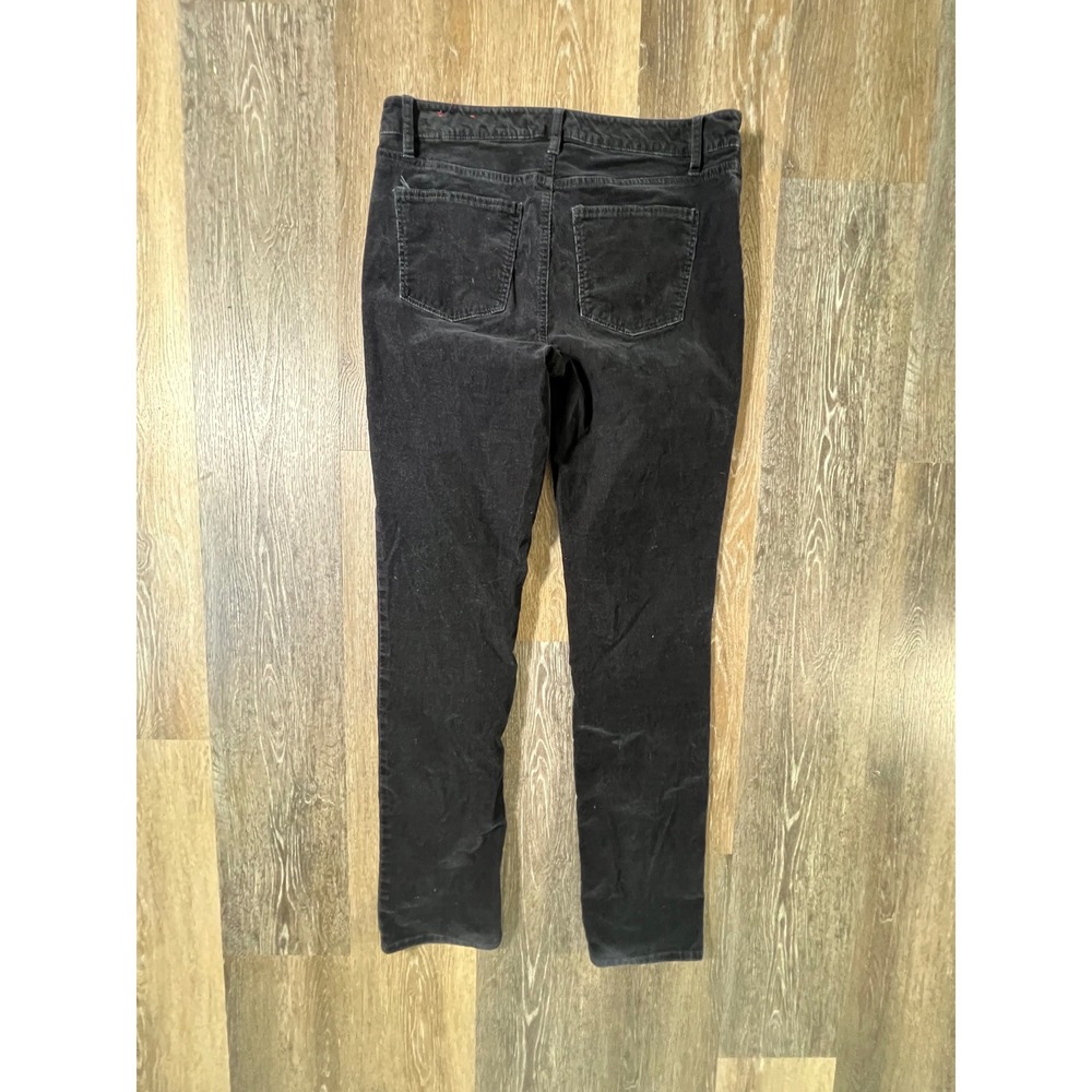 Talbots Corduroy Straight Leg Pants Women 10 Black Flawless Five-Pocket - Picture 6 of 7